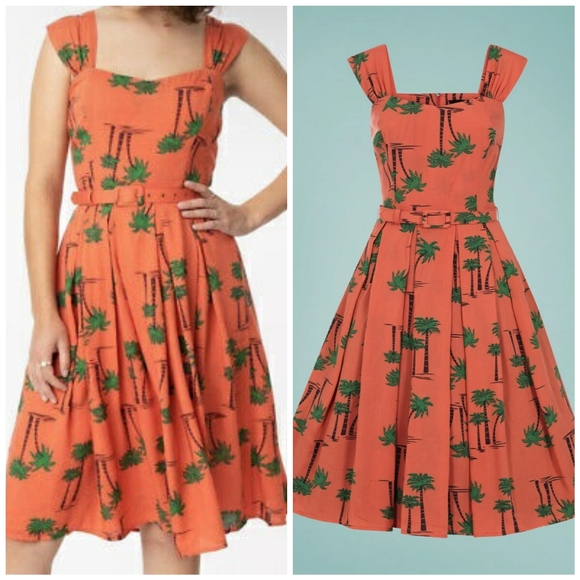 Modcloth Dresses & Skirts - Collectif London by MODCLOTH Palm Tree Print dress Size M/L